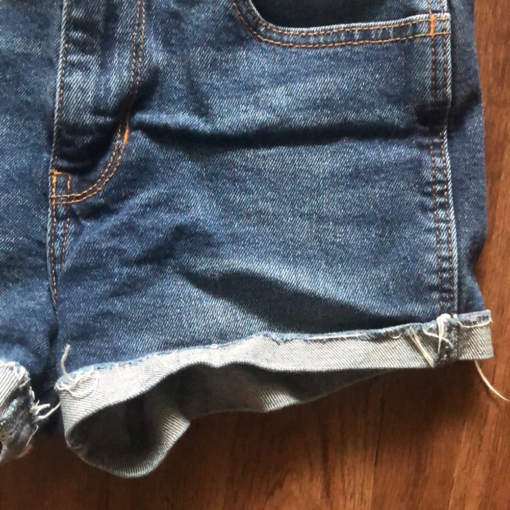 Hollister High-Rise Short-Short Vintage Stretch Cuffed Medium Blue Jean Size 26 - Picture 5 of 12